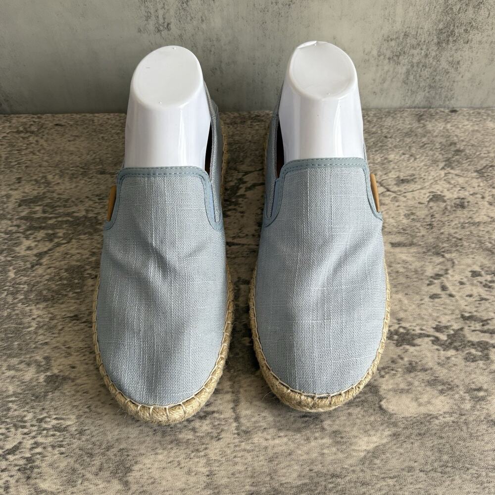 Olukai Kaula Pa'a Kapa Linen Espadrilles Loafers Womens 8.5 Lanai Breeze Blue - Picture 3 of 8